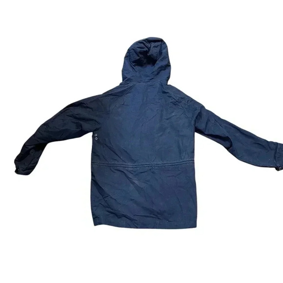 Orvis Men’s Large Navy Hooded Coat Plaid Lined - Picture 8 of 9